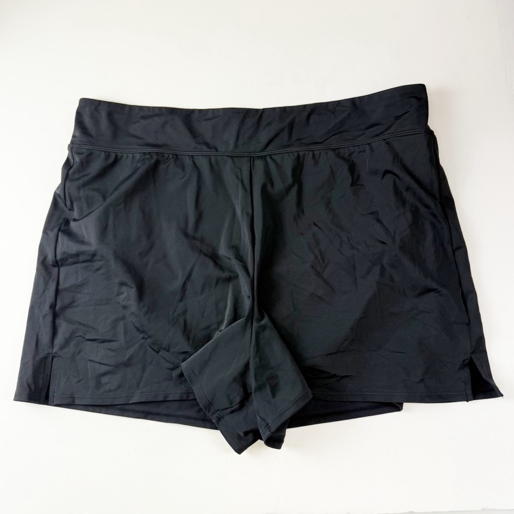 Swim Solutions Boyshorts Womens 24W Black Thigh Minimizer Swim Bottom